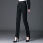Black Jeans High Waist Was Thin  Trousers Ladies Straight Pants