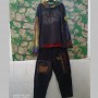 Women's Fashion Embroidered Hooded Denim Top And Small Foot Harem Pants Two Piece Set Tracksuit