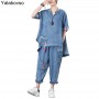 Two Piece Sets Ladies Outfits  Suit Loose Fashion Soft Thin Denim Casual Women's Wear Tracksuit