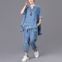 Two Piece Sets Ladies Outfits  Suit Loose Fashion Soft Thin Denim Casual Women's Wear Tracksuit