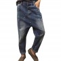 Vintage Ripped Denim Harem Pants Women or Men High Waist Loose Casual Jeans