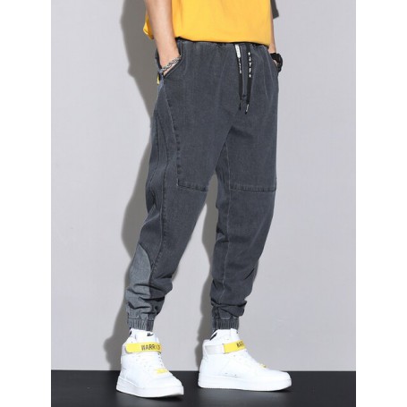 Baggy Jeans Men Denim Pants  Streetwear Black Joggers Harem Jean Trousers Plus Size 6XL 7XL 8XL