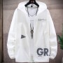UV Protection White Skin en  Letter Print Hooded Casual Thin Jackets Big Size 8XL 9XLCoats M