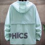 UV Protection White Skin en  Letter Print Hooded Casual Thin Jackets Big Size 8XL 9XLCoats M