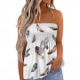 Women Sleeveless Strapless Floral Pleated Tank Tops Summer Casual Smocked Bandeau Tube Top  Loose Tunic Tee Streetwear