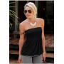 Women Sexy Tube Top Summer Women Casual Tank Crop Tops  Solid Color Elastic Design Backless Breathable Strapless Tops