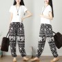Cotton Elephant Bloomer Pants Woman Trousers Pockets Loose Women's Pants with Pattern Casual Clothes