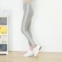 Black Grey Knitted Fitness Leggings Striped High Elastic Waist Pants Bandage Trouser Women Pencil