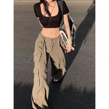 Overalls Wide Leg Cargo Women Pants