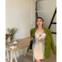 Fashion Women's New Generous Collar Letter Sexy Stretch Slim Sleeveless Knitted Mid-length Slim Dress