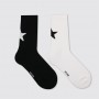 White Black Pentagram Simple Sporty Style Socks Women Cotton Star Ankle Socks Female Fashion Funny Striped Socks