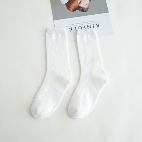 Socks Women Middle Tube Solid Color Long Loose Socks Breathable Skateboard Cotton Socks For Girls Students