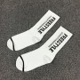 Socks spring autumn Kawaii off white cotton trend letter pattern breathable long socks harajuku street personality couple socks