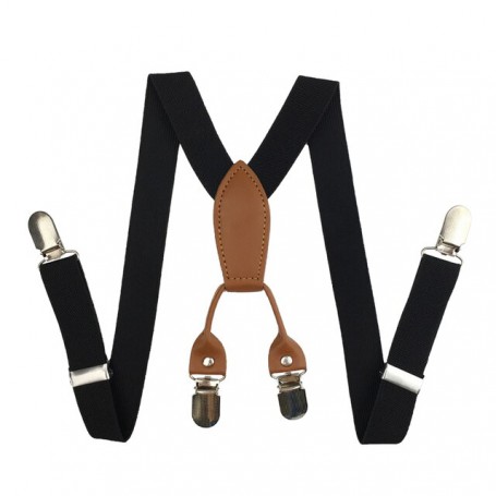New Fashion Kids Leather Suspenders Children Elastic Braces
