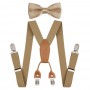 Fashion Adjustable Elastic X-Shape Children Braces Kids Suspenders Set Bow Tie for Wedding