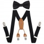 Fashion Adjustable Elastic X-Shape Children Braces Kids Suspenders Set Bow Tie for Wedding
