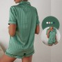New Pajamas for women pyjamas Simulated SILK PAJAMA suit Terno short sleeve sleepwear two-piece silk housewear