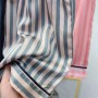 2 Piece Set Pajamas for Women Stripe Satin Silk Sleepwear Luxury Designer Ladies Summer Short Loungewear Home Clothes