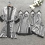 4 Pieces  Women Pajamas Sets Satin Sleepwear Silk Nightwear Pyjama Soild Strap Lace Sleep Lounge Pijama With Chest Pads