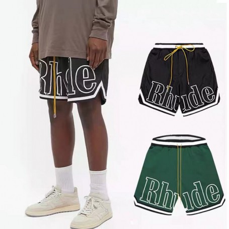 Men Women Casual Mesh Track Breathabl RHUDE Elastic Waist Drawstring Shorts