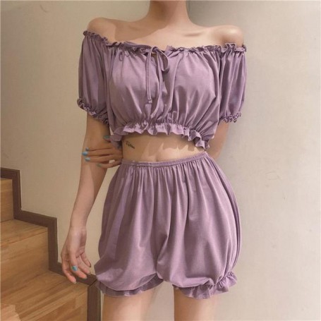Pajama Sets Women Sexy Female Nightwear Casual Summer Hot Sleeveless All-match Fashion Loose Sweet Lady Students Cute