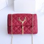 Deer Head Small Square Bag Tassel Small Bag For Women Trend Embroidery Female Shoulder Bag Fashion Chain Ladies