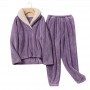 Winter Pajamas Set Women Loungewear Fleece Sleepwear Home Suits Homewear Ladies Warm Plush Lounge Sleep Wear
