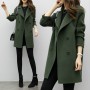 Autumn and winter coat lapel double-breasted wool midi windbreaker loose long-sleeved jacket to keep warm 2020 women's clothing