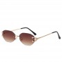 New retro Cartier sunglasses female frameless net red sunglasses European and American trend small frame trimmed sunglasses