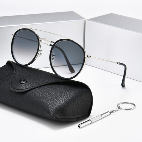 Luxury Retro Round Designer Sunglasses Polarized Women Brand Design Mirror Lens Circle Frame Sun Glasses Cool 3647 Shades