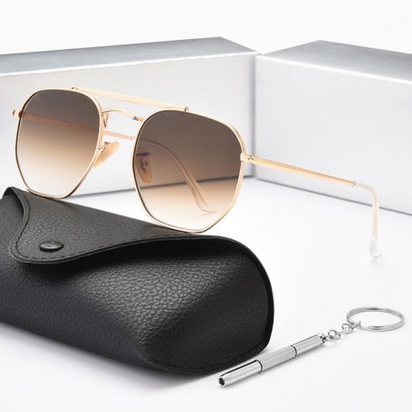 Men's Alloy Square Polygon Sunglasses Fashion Pilot Aviation Glass Female Retro Pink Transparent Super Large Shadow 3648