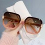 Classic Vintage Square Sunglasses Woman Gradient Mirror Frameless Sun Glasses Female Retro Fashion Rimless