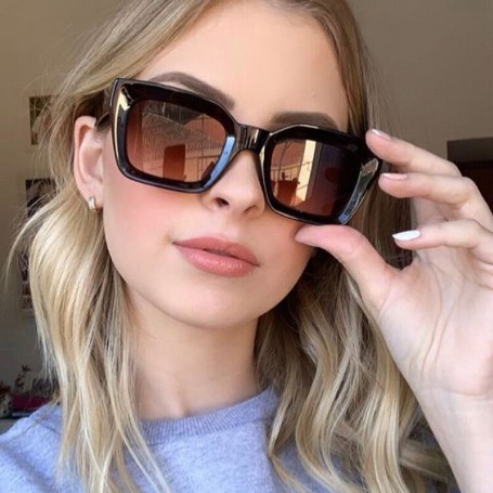 Brand Small Square Sunglasses Woman Fashion Designer Sun Glasses Female Vintage Green Eyewear Ladies Gradient Clear Goggles