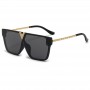 Oversized Sunglasses For Women Men Luxury Design Square Male Female Car Driving UV400 Retro Big Black Metal Sun Glasses