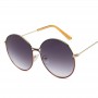Alloy Round Large Frame Sunglasses Women Vintage Metal Glasses Women Gradient Lens Luxury Sun Glasses