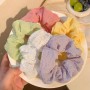 7Colors Summer Fresh ins Scrunchie Ponytail Bun Holder French Rubber Band Hair Ring Elastic Hair Tie Rope MC083
