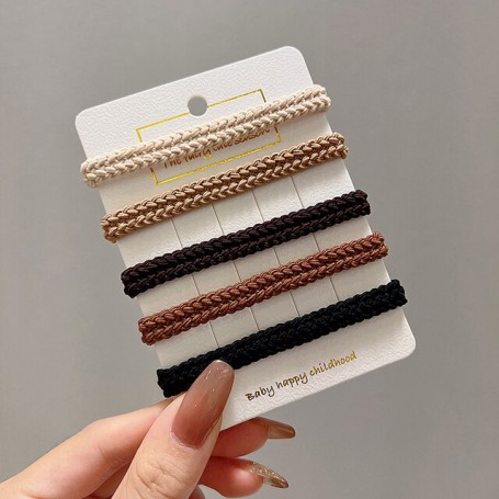 5 Pcs/Set Women Girls High Elasticity Does Not Hurt Hair Scrunchies Rubber Bands Lady Soft Hair Bands Female Hair Accessories