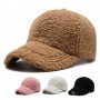 Fashion Lamb Wool Baseball Hats Winter Soft Teddy Velvet Caps Outdoor Warm Thicken Solid  Visors Polar Fleece Cap For Women Girl