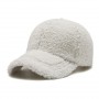 Fashion Lamb Wool Baseball Hats Winter Soft Teddy Velvet Caps Outdoor Warm Thicken Solid  Visors Polar Fleece Cap For Women Girl