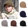 Winter Knitted Beanies Hats Fashion Solid Color Visors Caps For Men Soft Outdoor Sport Warm Skullies Hats Thicken Snow Caps
