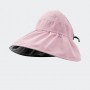 Bucket Hat UV Protection Sun Hats Solid Color Soft Foldable Wide Brim Outdoor Beach Panama Cap Ponytail Caps