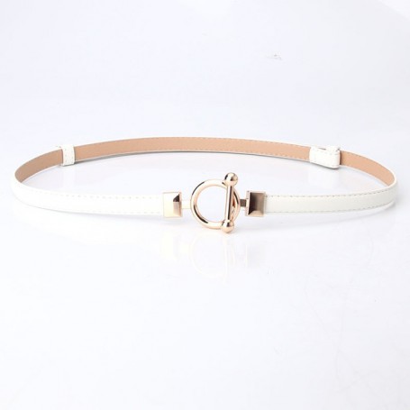 Gold Buckle Thin Belt For Dress Adjustable PU Leather Women Belt Ladies Dress Belt Centure Femme