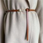 Women Belts  Golden Buckle PU Leather Dress Waist Belts Casual Black Ladies Button Up Designer Waistband