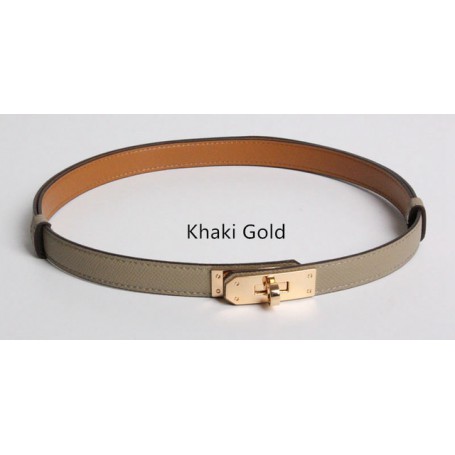 Women Real Leather 1.8cm Width Belts Golden Lock Buckle Dress Jeans Sweater Waistband Belt