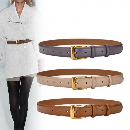 Leather Belt Women High Quality Metal  Pin Buckle Adjustable Waistband Fashion  Lady Belts