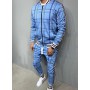 New Mens Tracksuit Fashion Casual Men Fitness Sets Letter Patchwork Hooded Sweatshirt Sweatpants Sports Suit Streetwear 2021