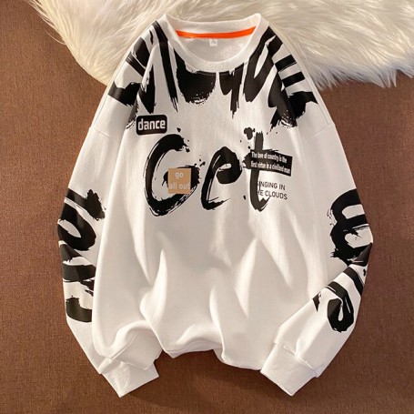 Men Sweatshirt Punk Print Hip Hop Streetwear Sweatshirt Mens Hoodies Spring Autumn Casual Streetwear Clothes Sweat Hommes