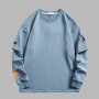 solid color black white blue male sweater men's pullover hoodie casual men streetwear