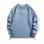 solid color black white blue male sweater men's pullover hoodie casual men streetwear