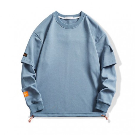 solid color black white blue male sweater men's pullover hoodie casual men streetwear